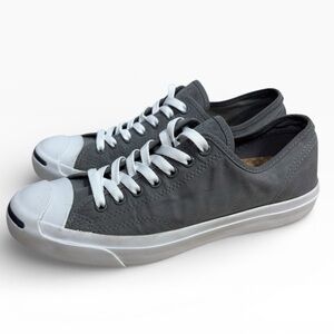 Converse Jack Purcell Gray Canvas Low Top Sneakers Mens 9 Womens 10.5 Casual